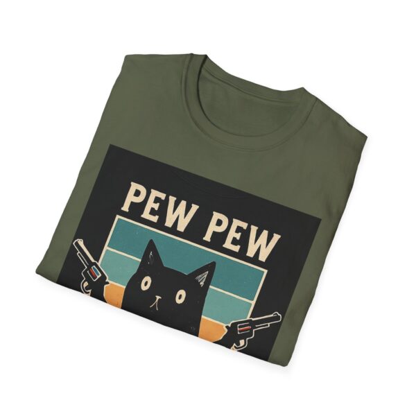 Cat Lover Unisex Softstyle T-Shirt, 2nd Amendment Playful Kitty Tee, Funny Gun Rights Men's Women's Shirt, Patriotic Feline Graphic Tee, - Image 8
