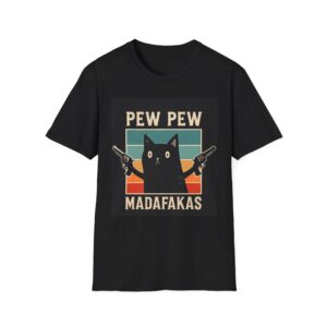 Cat Lover Unisex Softstyle T-Shirt, 2nd Amendment Playful Kitty Tee, Funny Gun Rights Men's Women's Shirt, Patriotic Feline Graphic Tee,
