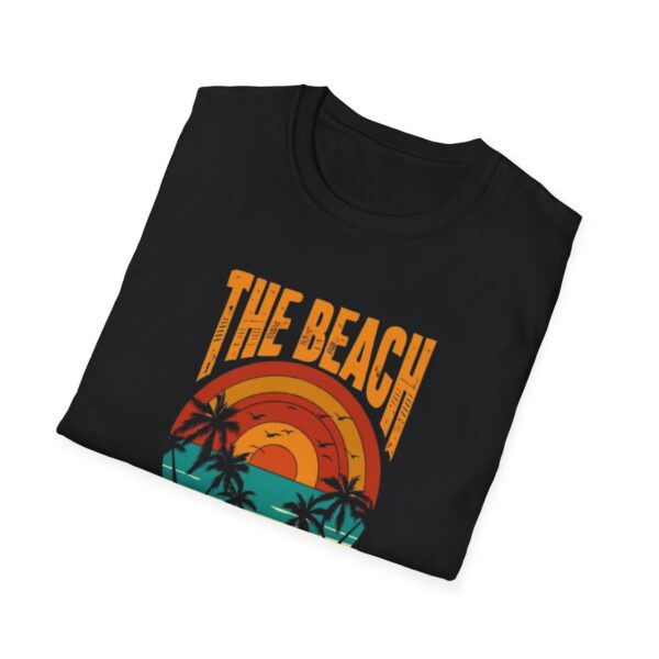 Sun & Shoreline Tee, Beach Lover T-Shirt, Summer Graphic Shirt, Coastal Vibes Top, Ocean Waves Apparel, Vacation Seaside Clothing - Image 4