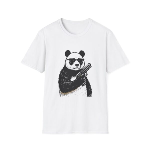 Cool Panda Graphic Tee, Unisex Softstyle T-Shirt, Cute Animal Shirt, Fun Gift for Nature Lovers, Summer Casual Wear, Playful Apparel